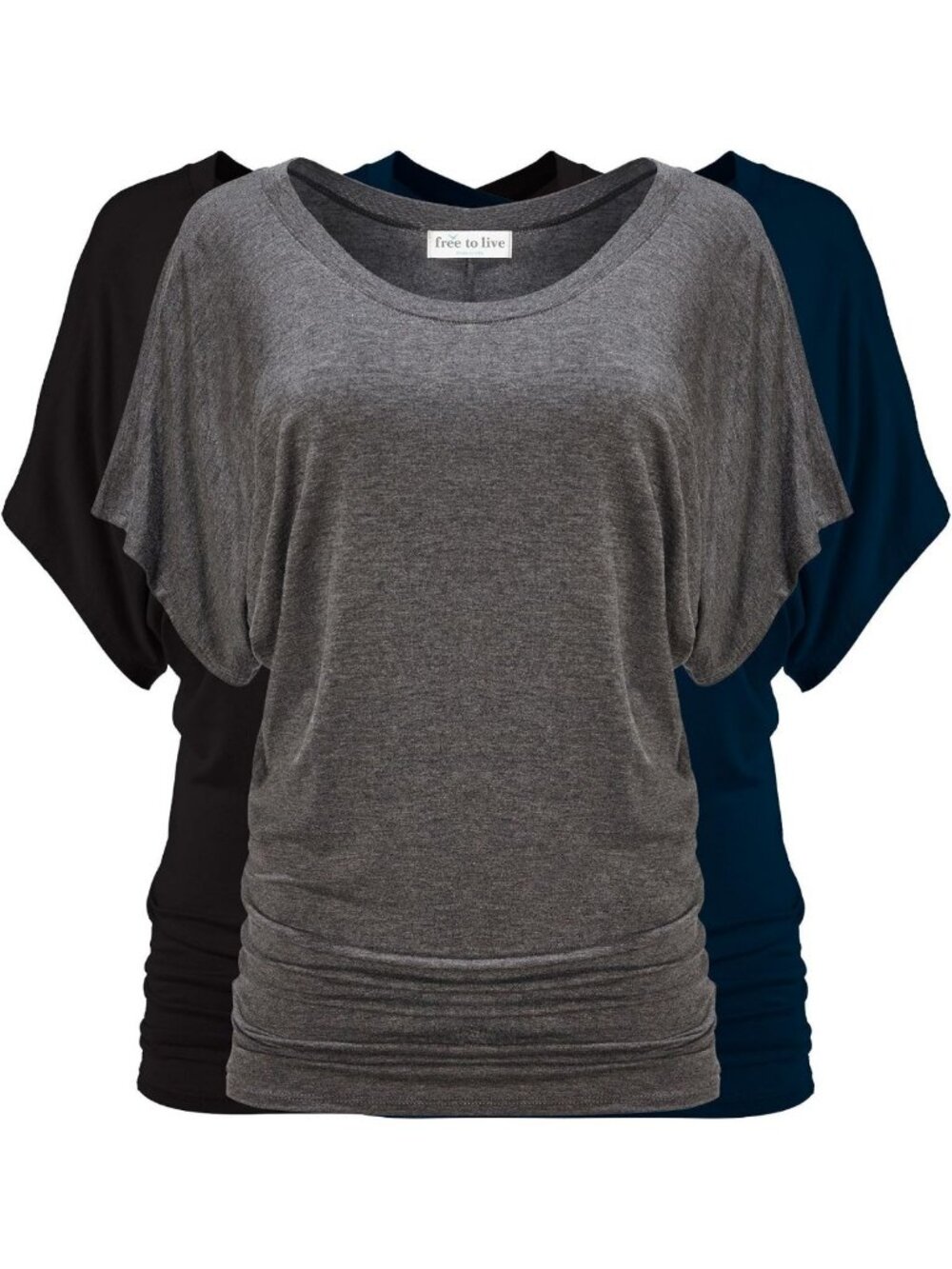 3 Pack Dolman Sleeve Tops for Women | Dressy Business Casual Short Sleeve Shirts